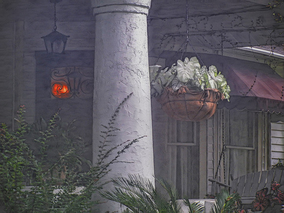 Porch Lantern and Hanging Basket