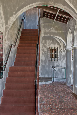 Shaded Stairwell of the Spanish Villa