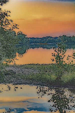 Shenandoah Serenity: Japanese Sunset Print