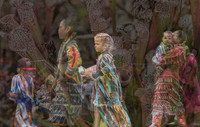 Children in Native regalia overlaid with pitcher plants, symbolizing growth, tradition, and cultural renewal.